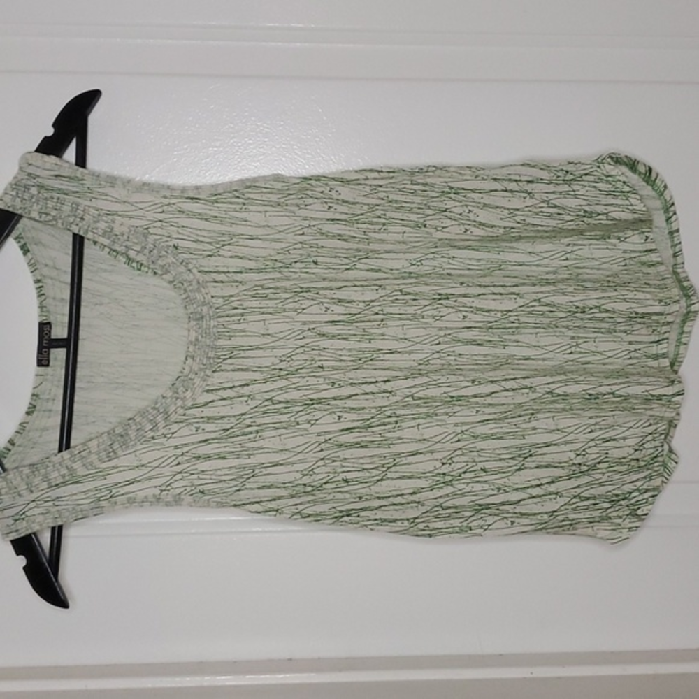 ELLA MOSS tank top size Medium green and white casual cotton blend‎